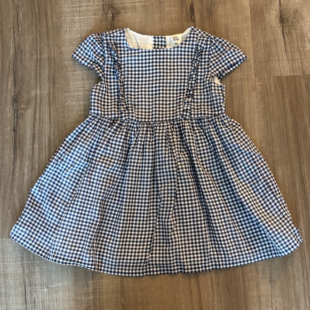 Oshkosh baby B’gosh baby girl Blue Checkered  Dress size 18M